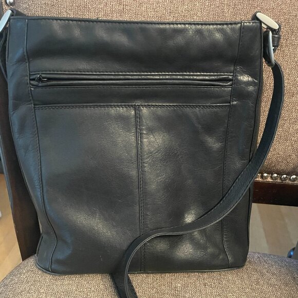 Derek Alexander Black Leather Organizer Crossbody Bag - Picture 2 of 9